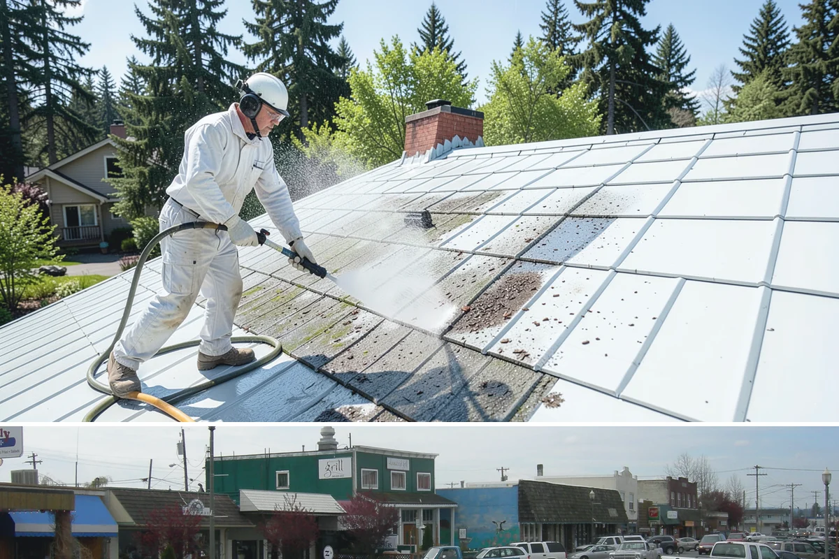 Block Wall Cleaning in Stanwood, Snohomish County, WA - Summer is preferable because dry block accepts treatment more evenly and efflorescence is easier to resolve when the wall is not...