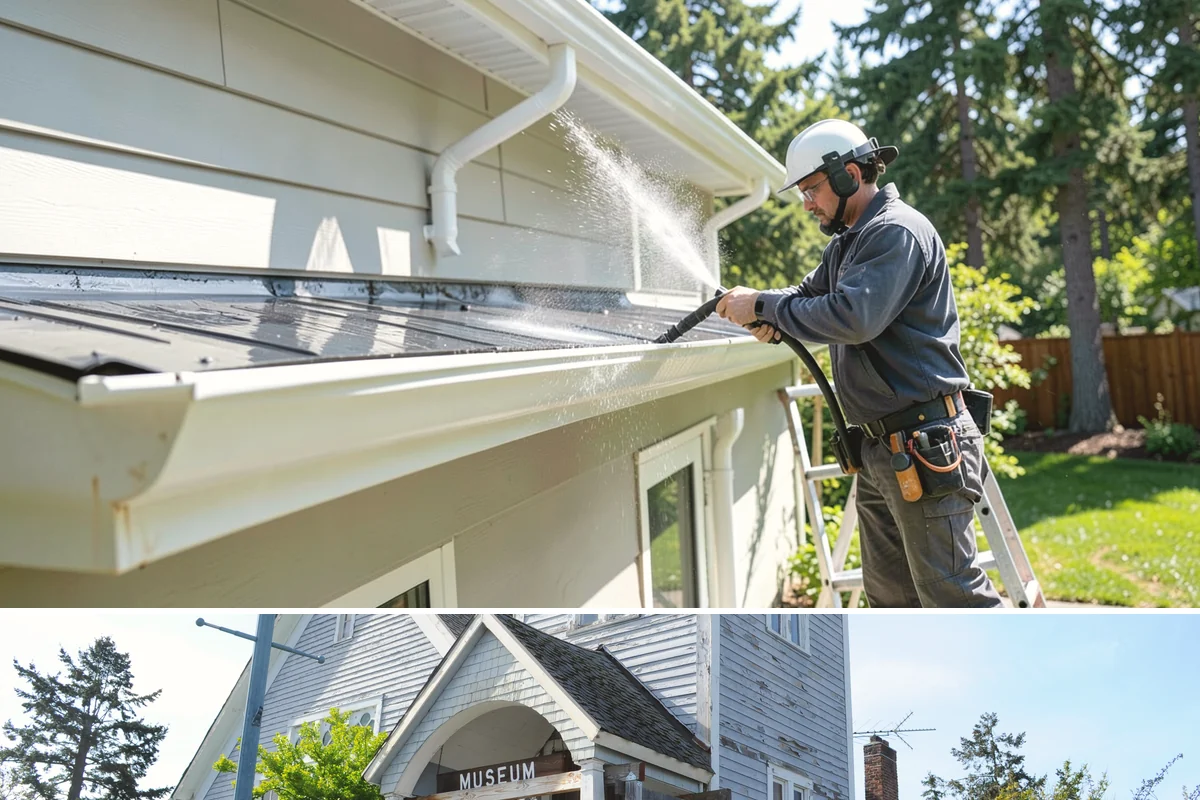 Block Wall Cleaning in Steilacoom, Pierce County, WA - Summer is preferable because dry block accepts treatment more evenly and efflorescence is easier to resolve when the wall is not...