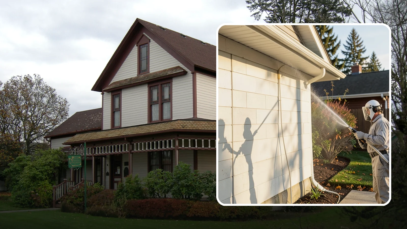 Block Wall Cleaning in Sumner, Pierce County, WA - Wash CMU block walls to clear the algae and efflorescence that thrive on porous concrete masonry.