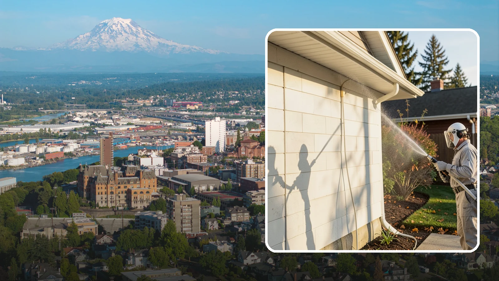 Block Wall Cleaning in Tacoma, Pierce County, WA - Wash CMU block walls to clear the algae and efflorescence that thrive on porous concrete masonry.