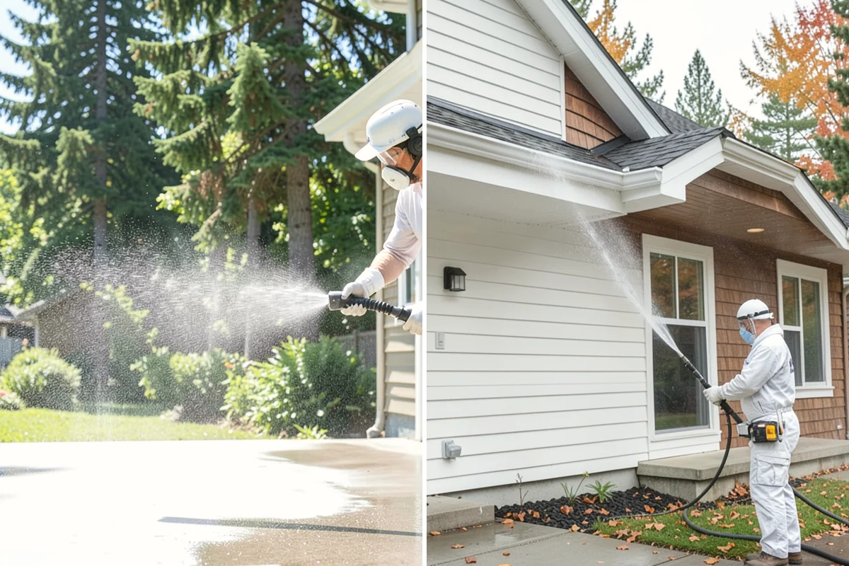 Block Wall Cleaning in Tacoma, Pierce County, WA - Protect the base and adjacent surfaces
