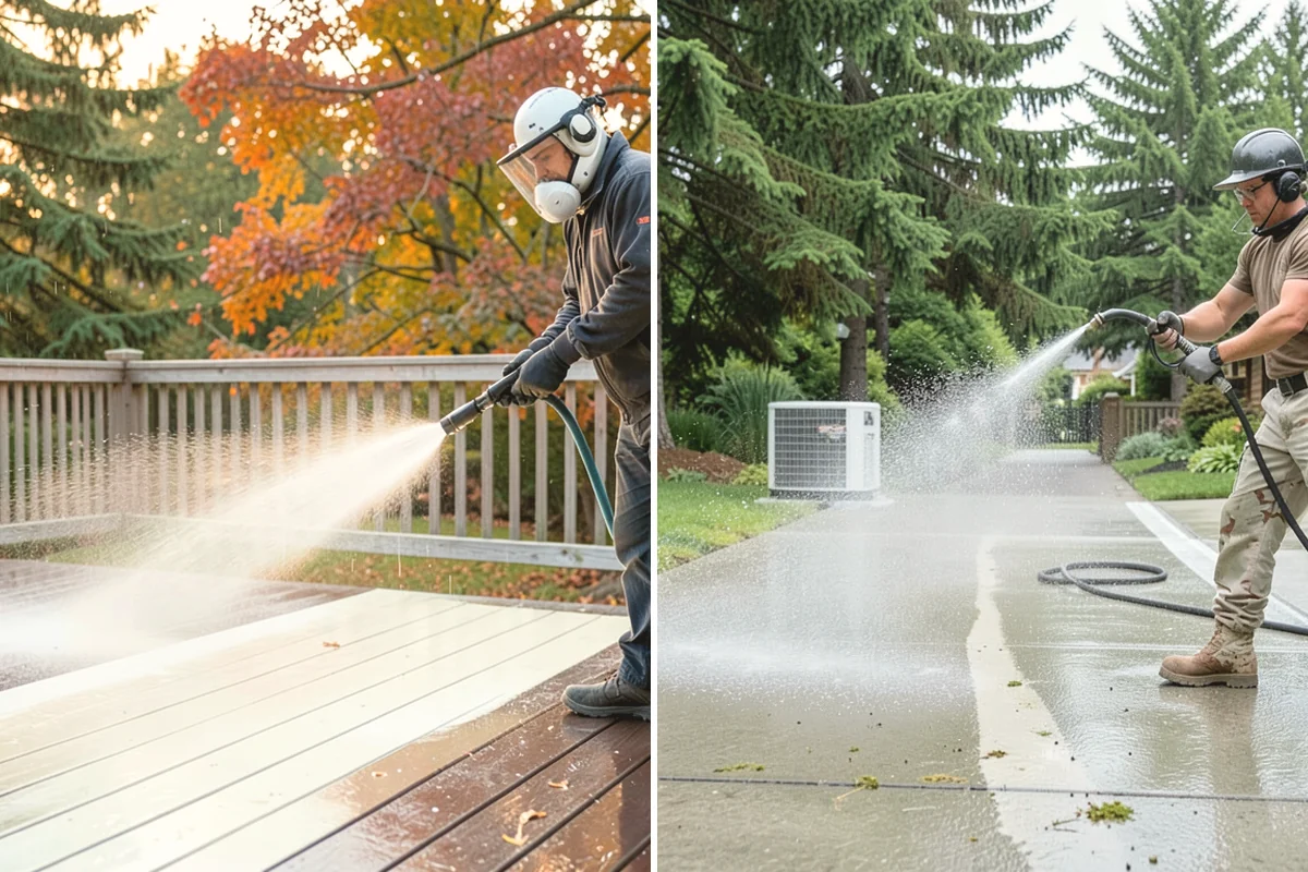 Block Wall Cleaning in University Place, Pierce County, WA - Protect the base and adjacent surfaces