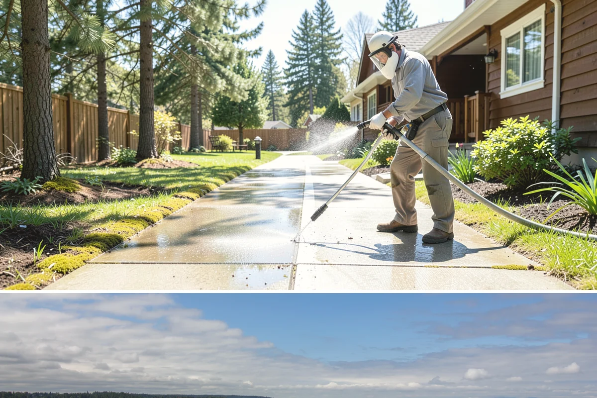 Block Wall Cleaning in University Place, Pierce County, WA - Summer is preferable because dry block accepts treatment more evenly and efflorescence is easier to resolve when the wall is not...