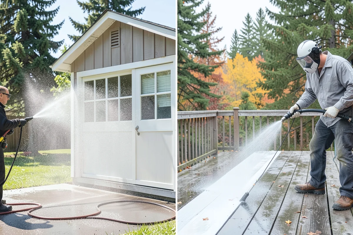 Block Wall Cleaning in Wilkeson, Pierce County, WA - Protect the base and adjacent surfaces