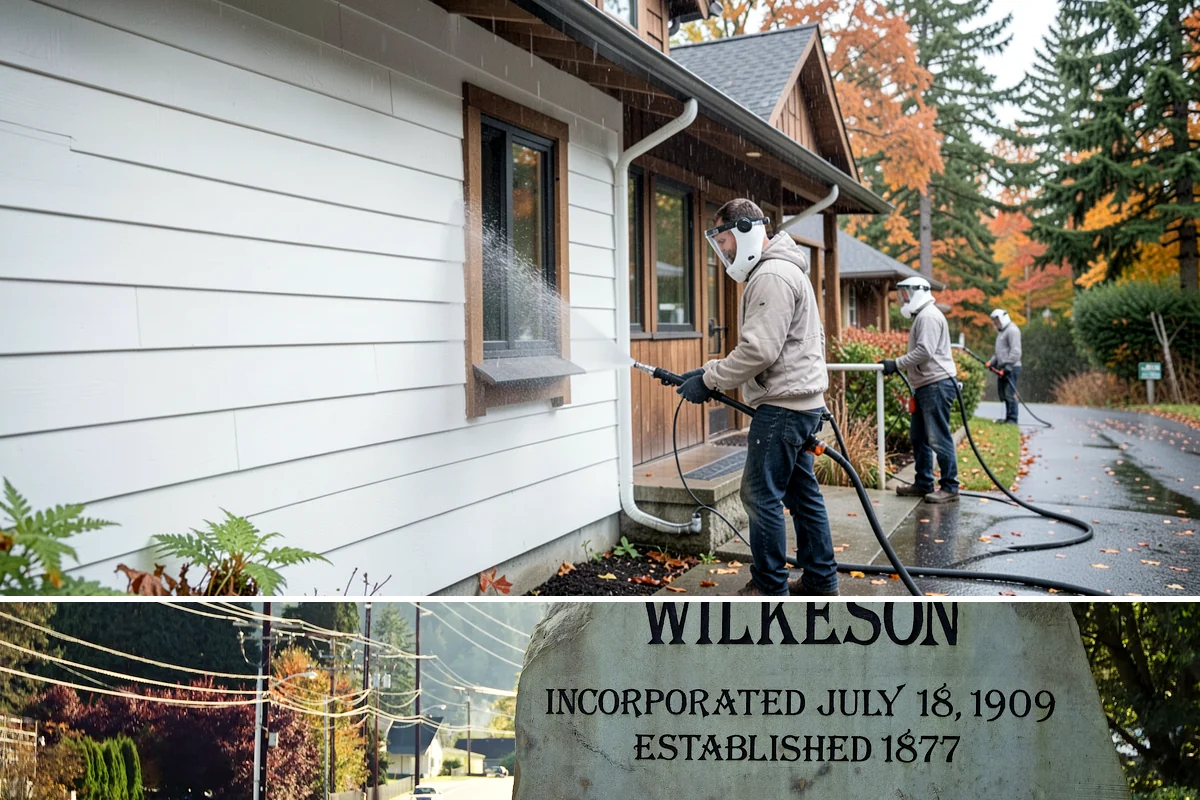 Block Wall Cleaning in Wilkeson, Pierce County, WA - Summer is preferable because dry block accepts treatment more evenly and efflorescence is easier to resolve when the wall is not...
