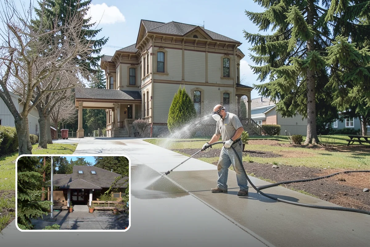 Block Wall Cleaning in Yarrow Point, King County, WA - Clears algae from highly porous block faces