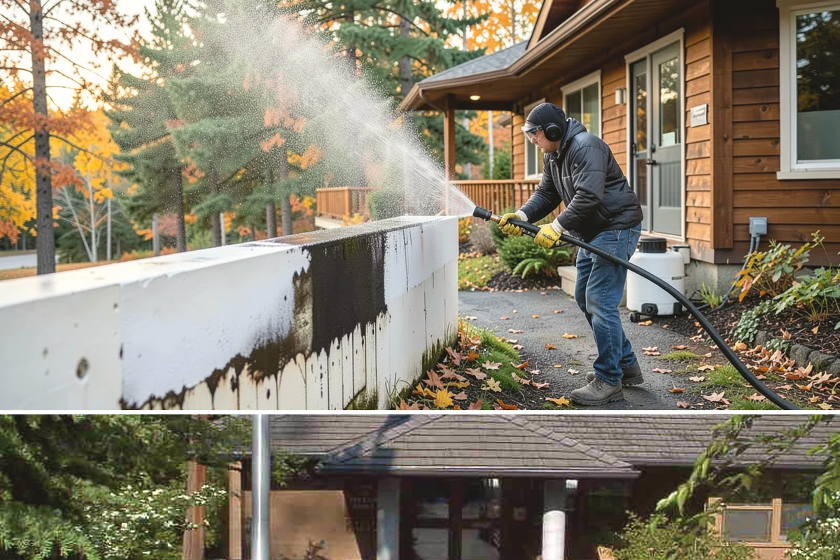 Block Wall Cleaning in Yarrow Point, King County, WA - Summer is preferable because dry block accepts treatment more evenly and efflorescence is easier to resolve when the wall is not...