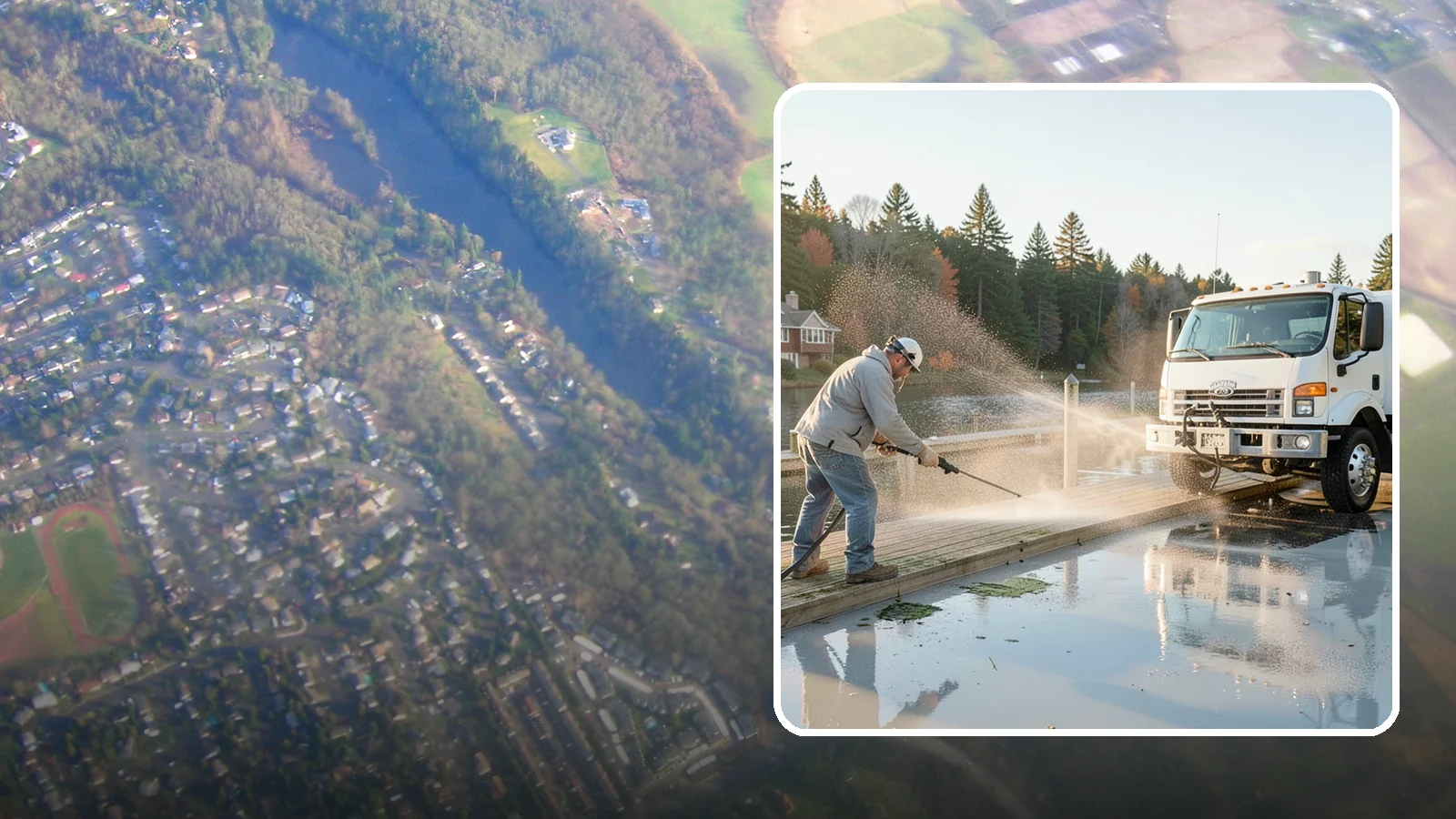 Boat Dock Cleaning in Algona, King County, WA - We clean boat docks across Washington waterfronts to remove slick algae, moss, and waterline grime.