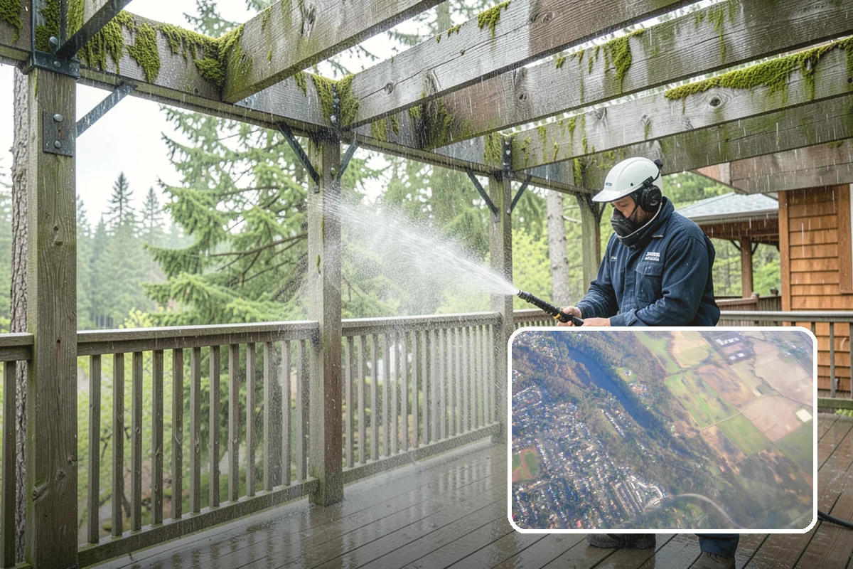 Boat Dock Cleaning in Algona, King County, WA - Removes dangerously slick algae from decking