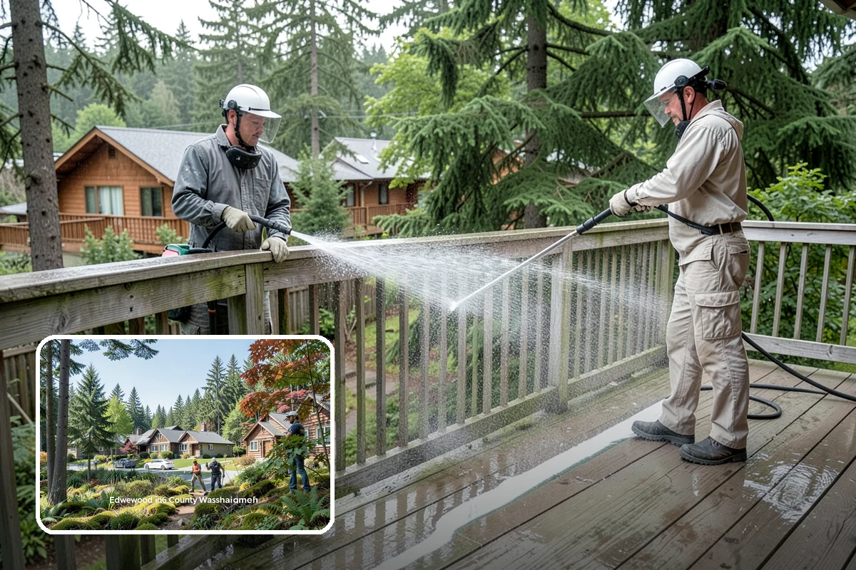 Boat Dock Cleaning in Edgewood, Pierce County, WA - Removes dangerously slick algae from decking