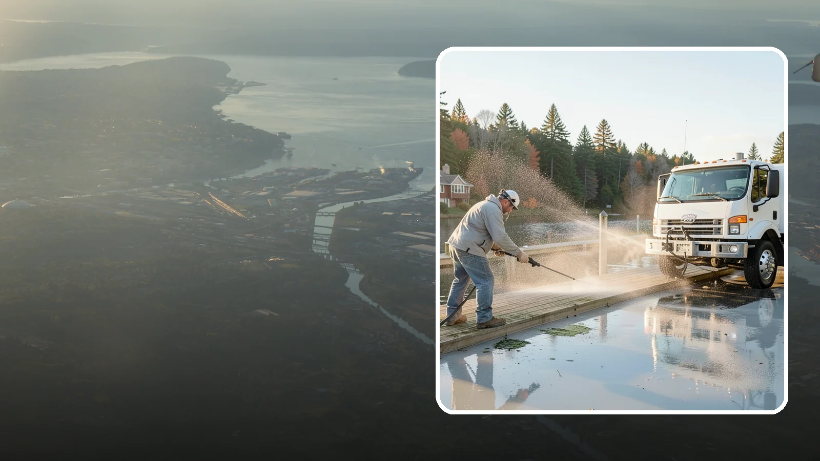 Boat Dock Cleaning in Fife, Pierce County, WA - We clean boat docks across Washington waterfronts to remove slick algae, moss, and waterline grime.