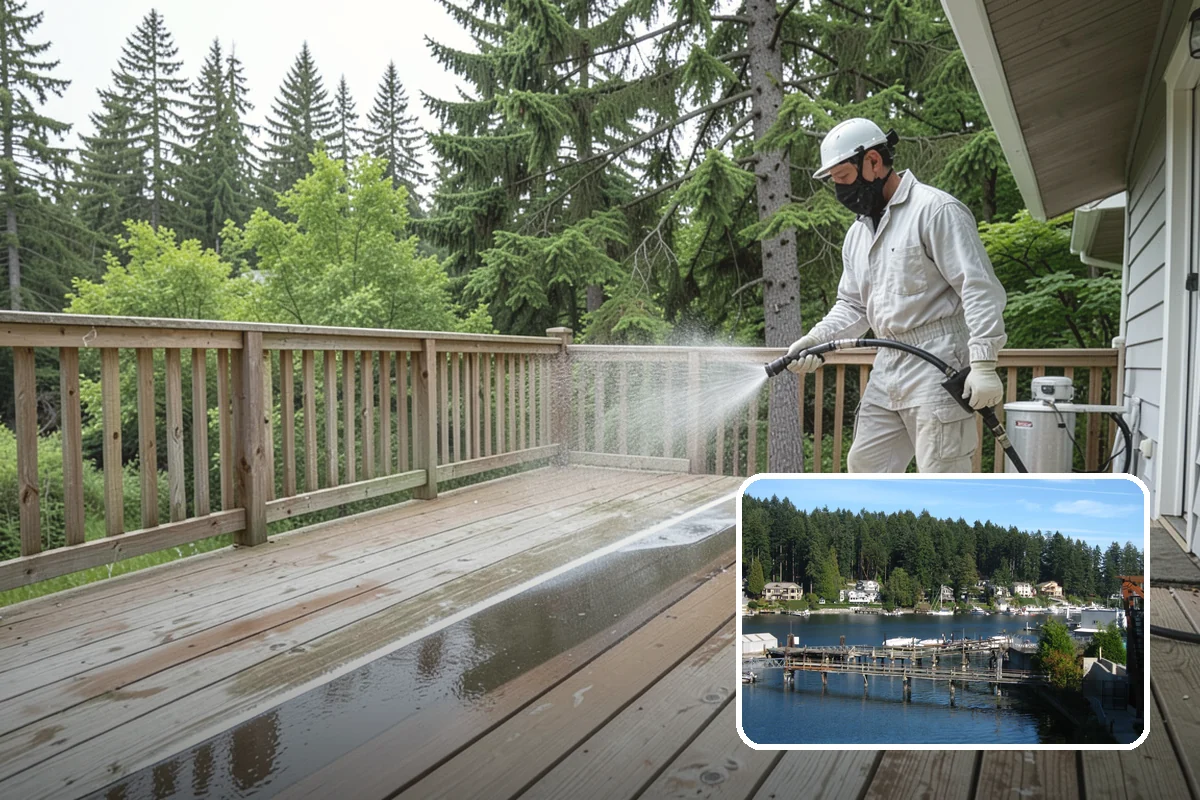 Boat Dock Cleaning in Gig Harbor, Pierce County, WA - Removes dangerously slick algae from decking
