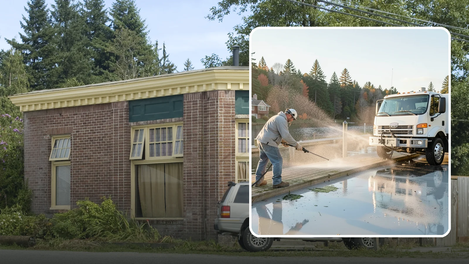 Boat Dock Cleaning in Hamilton, Skagit County, WA - We clean boat docks across Washington waterfronts to remove slick algae, moss, and waterline grime.