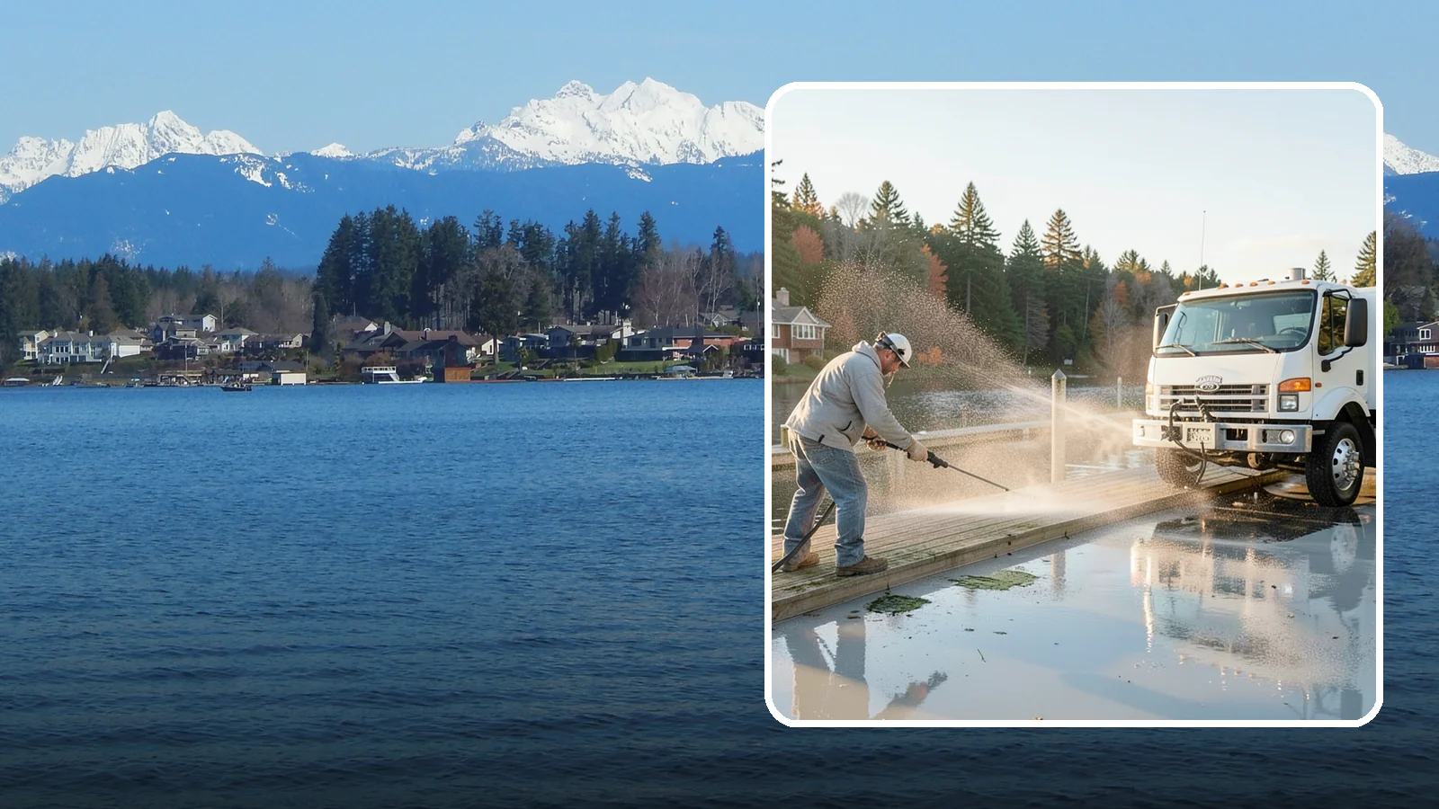 Boat Dock Cleaning in Lake Stevens, Snohomish County, WA - We clean boat docks across Washington waterfronts to remove slick algae, moss, and waterline grime.