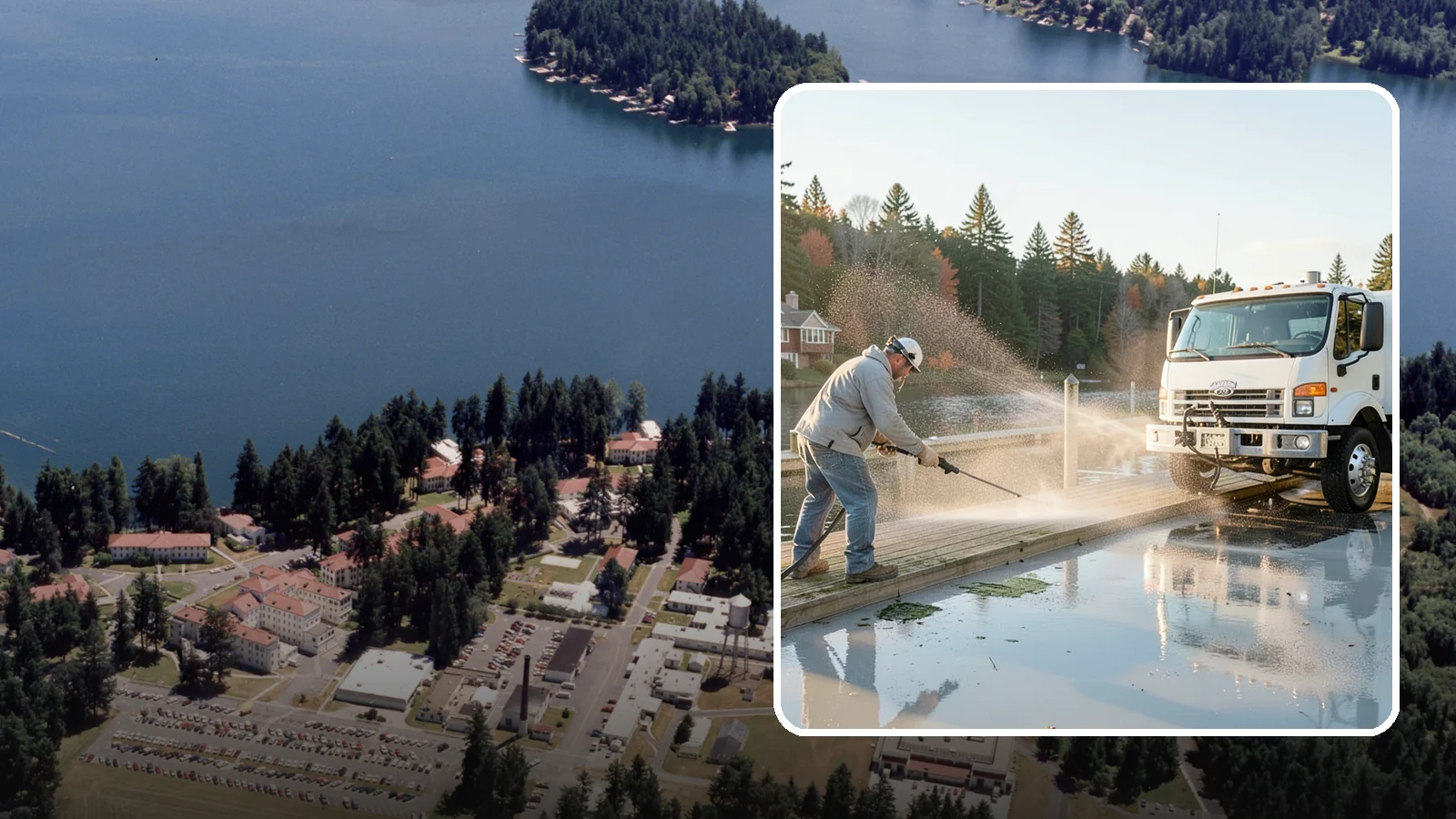 Boat Dock Cleaning in Lakewood, Pierce County, WA - We clean boat docks across Washington waterfronts to remove slick algae, moss, and waterline grime.