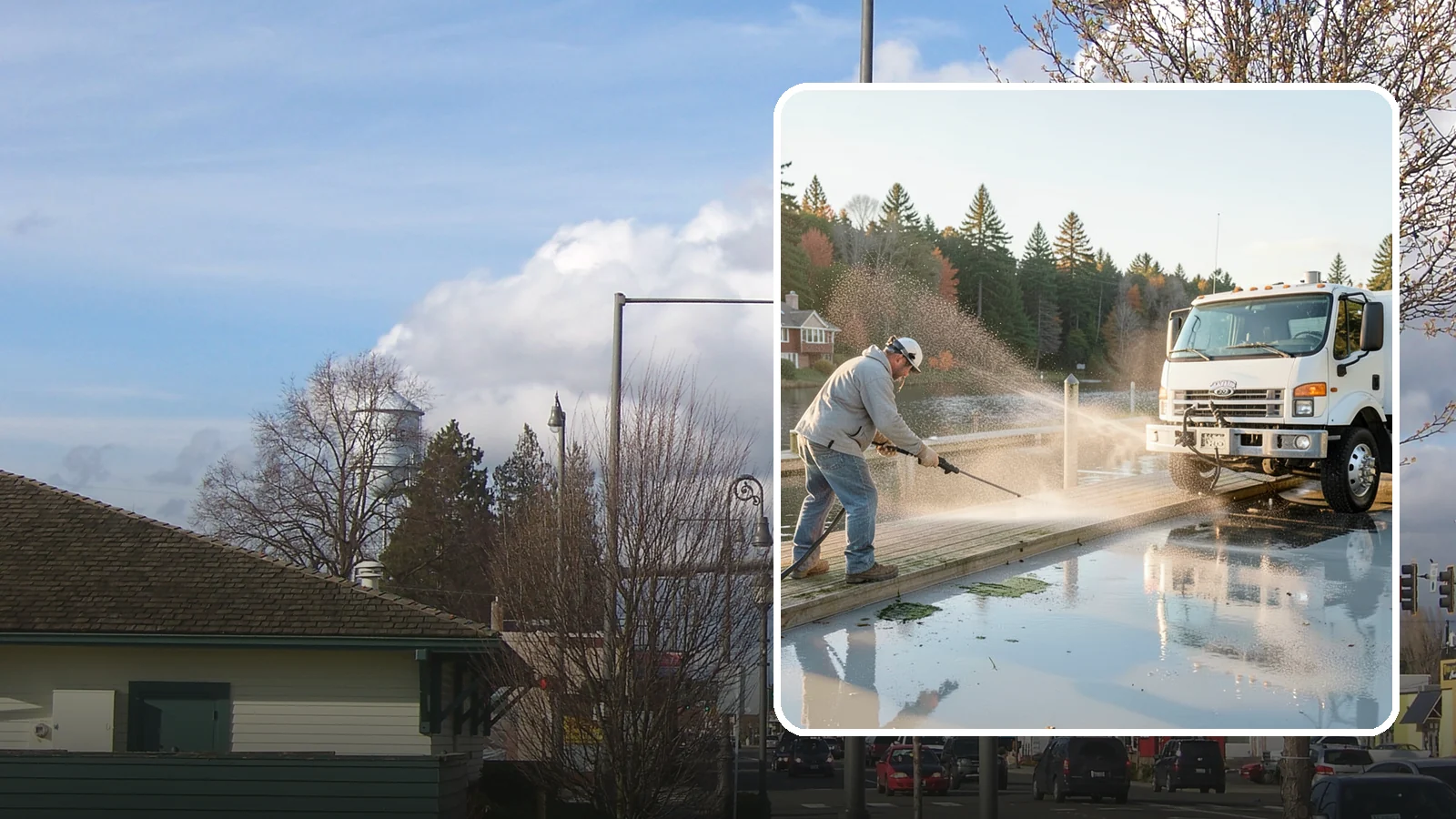 Boat Dock Cleaning in Marysville, Snohomish County, WA - We clean boat docks across Washington waterfronts to remove slick algae, moss, and waterline grime.