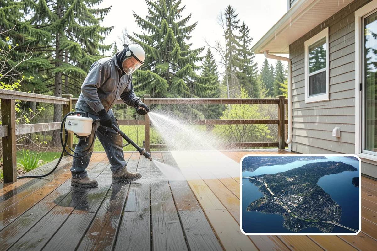 Boat Dock Cleaning in Mercer Island, King County, WA - Removes dangerously slick algae from decking