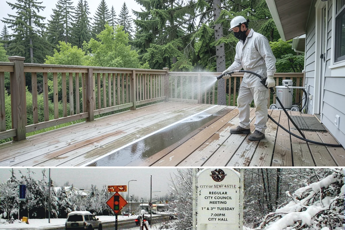 Boat Dock Cleaning in Newcastle, King County, WA - Docks are best cleaned in late spring ahead of boating season, with a fall touch-up to clear summer algae buildup.