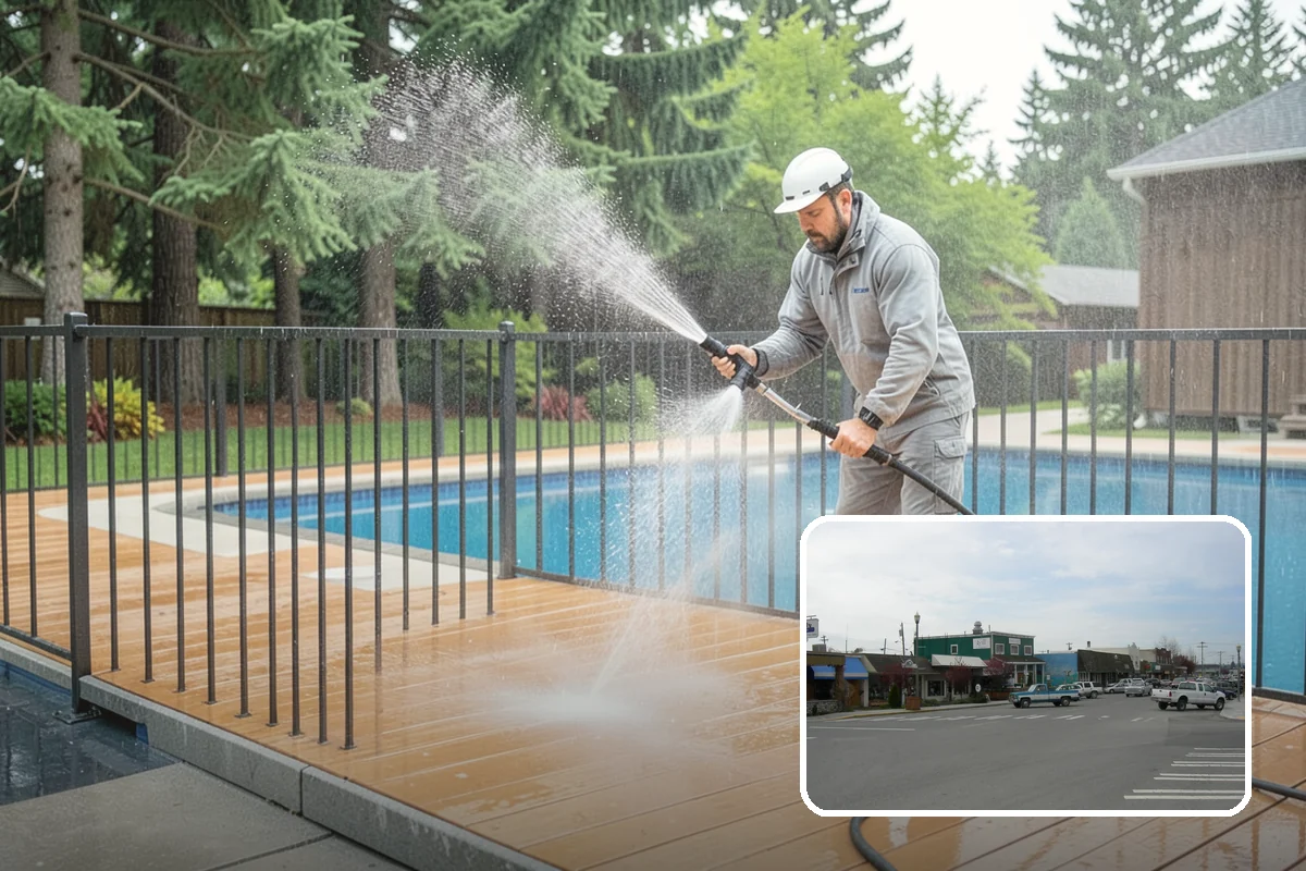Boat Dock Cleaning in Stanwood, Snohomish County, WA - Removes dangerously slick algae from decking