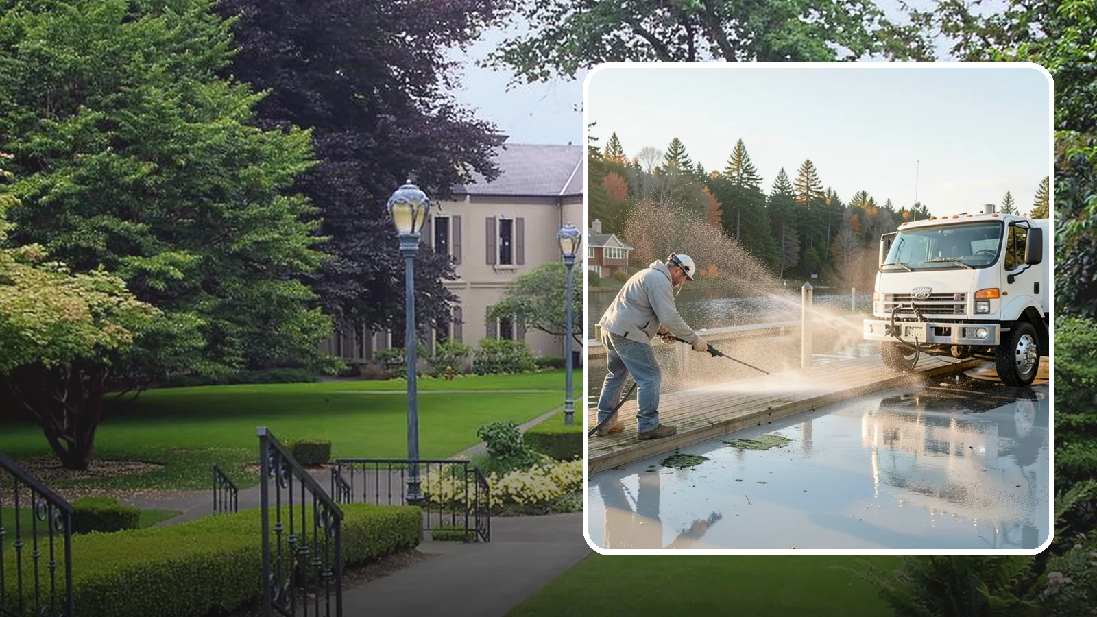 Boat Dock Cleaning in Woodinville, King County, WA - We clean boat docks across Washington waterfronts to remove slick algae, moss, and waterline grime.