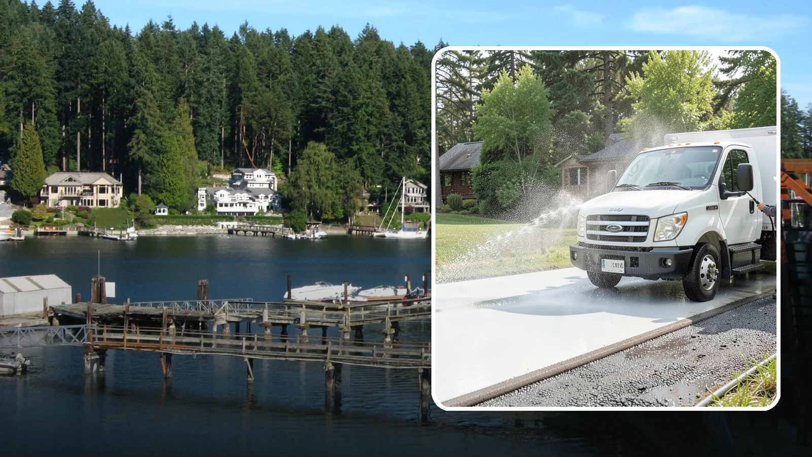 Boat Ramp Cleaning in Gig Harbor, Pierce County, WA - We clear slippery algae and muck from Washington boat ramps to make launching safer for trailers and vehicles.