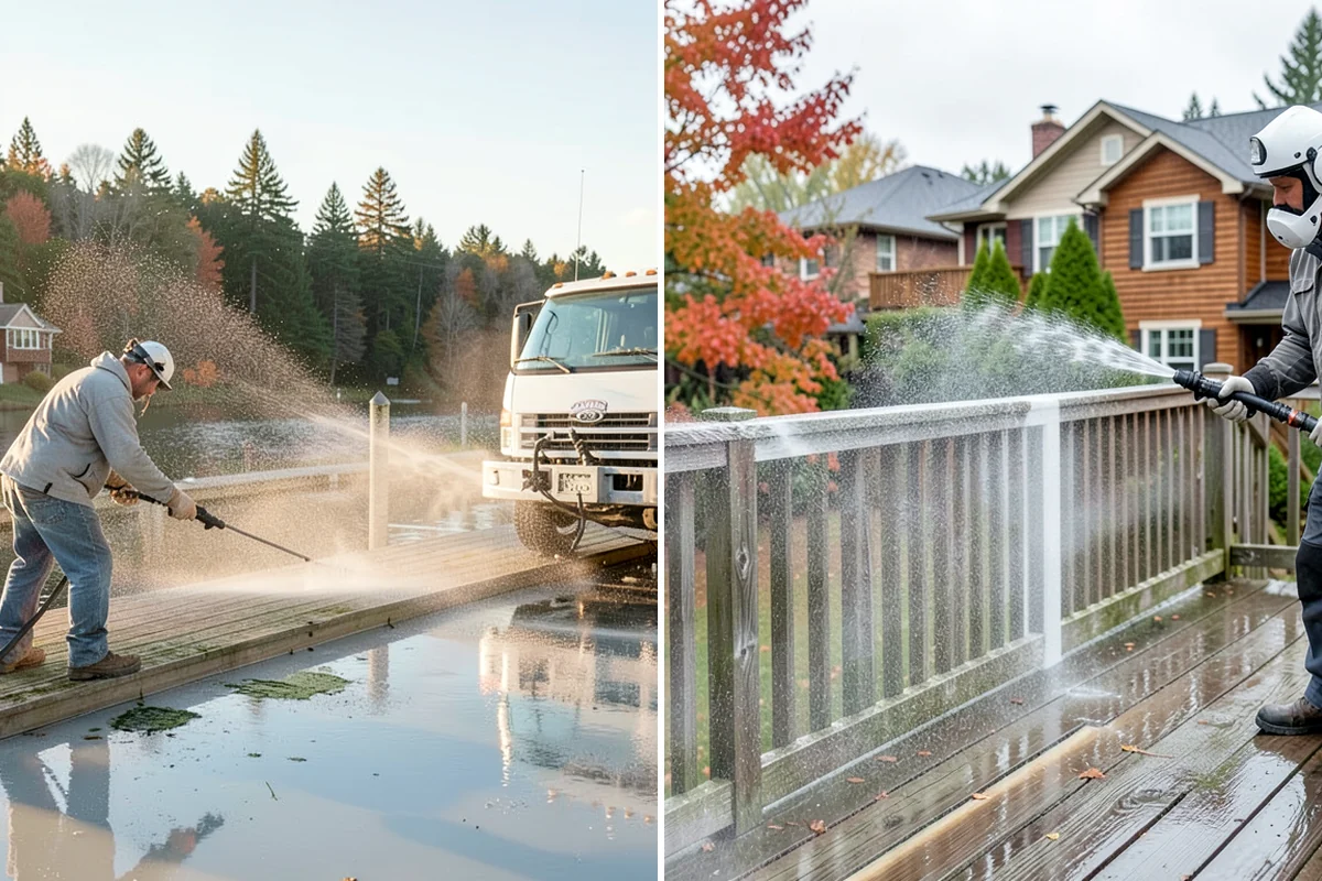Boat Ramp Cleaning in Lyman, Skagit County, WA - Assess the ramp and mark the slickest zones