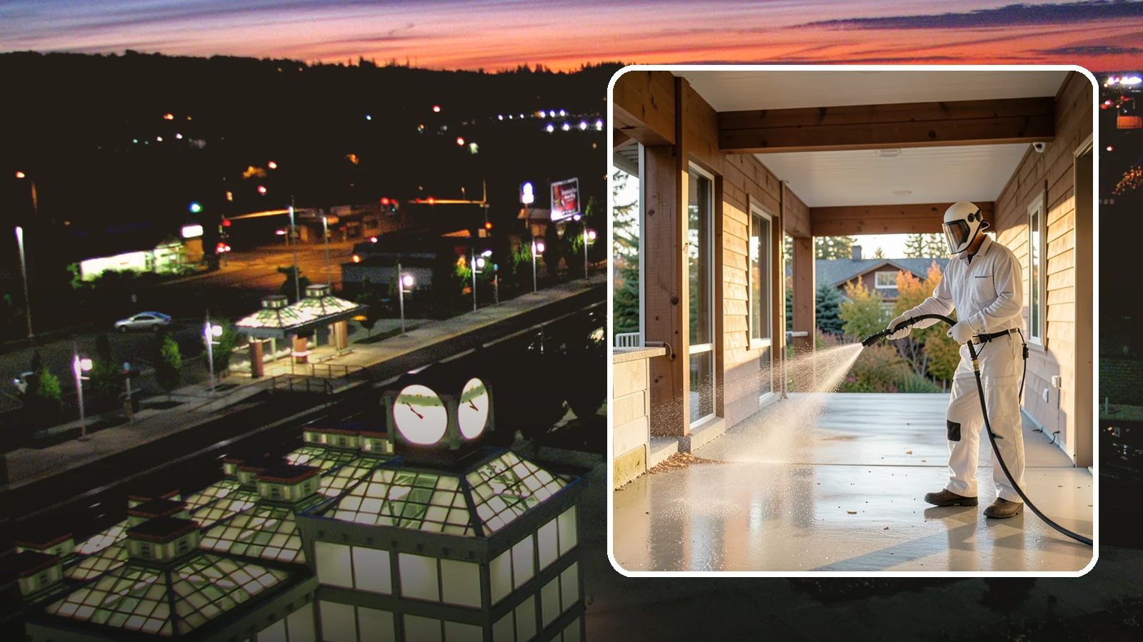 Breezeway Cleaning in Auburn, King County, WA - We clean covered breezeways to clear the moss, leaf litter, and grime that funnel through these shaded passages.
