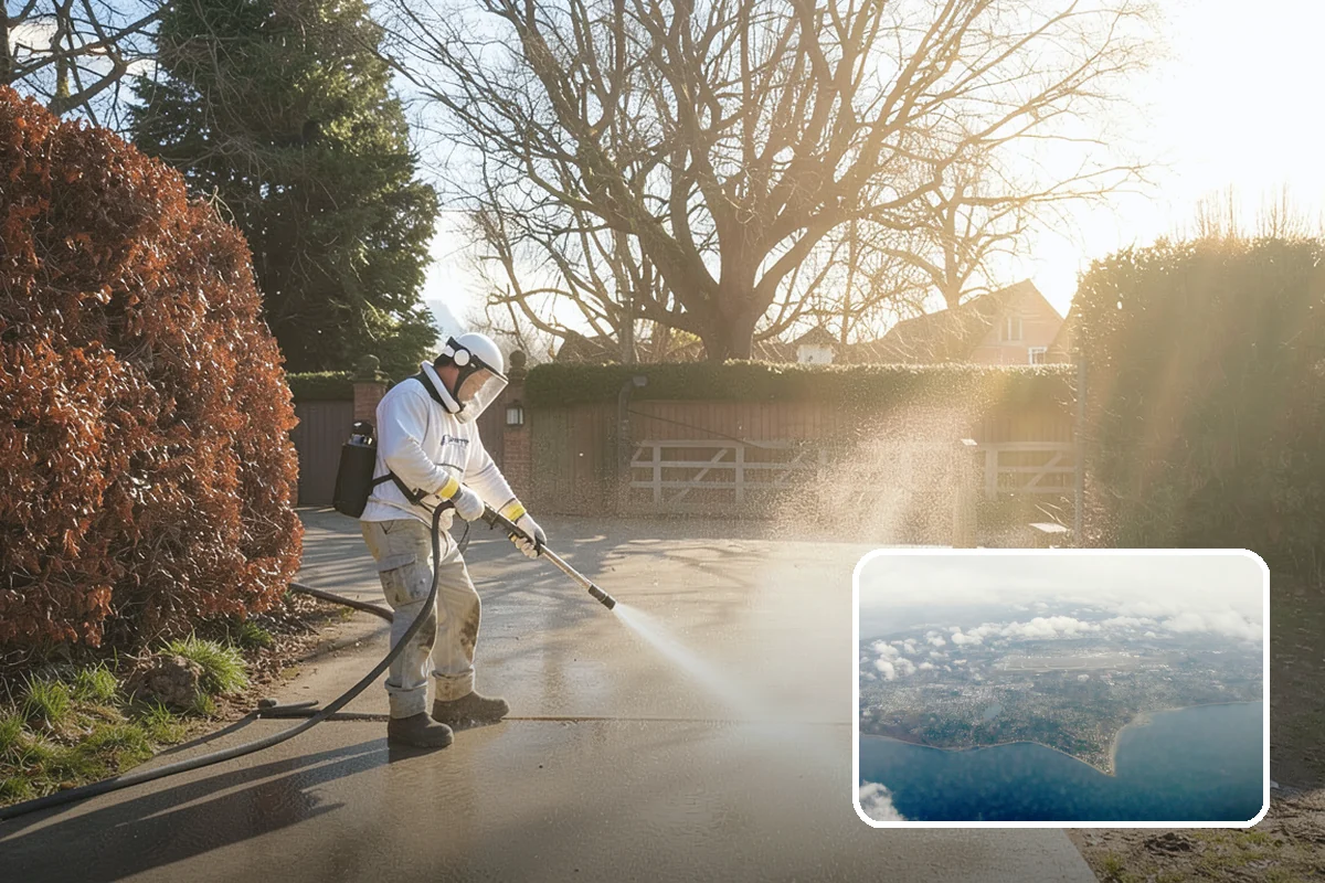 Breezeway Cleaning in Burien, King County, WA - Clears moss and slick film from the walkway floor