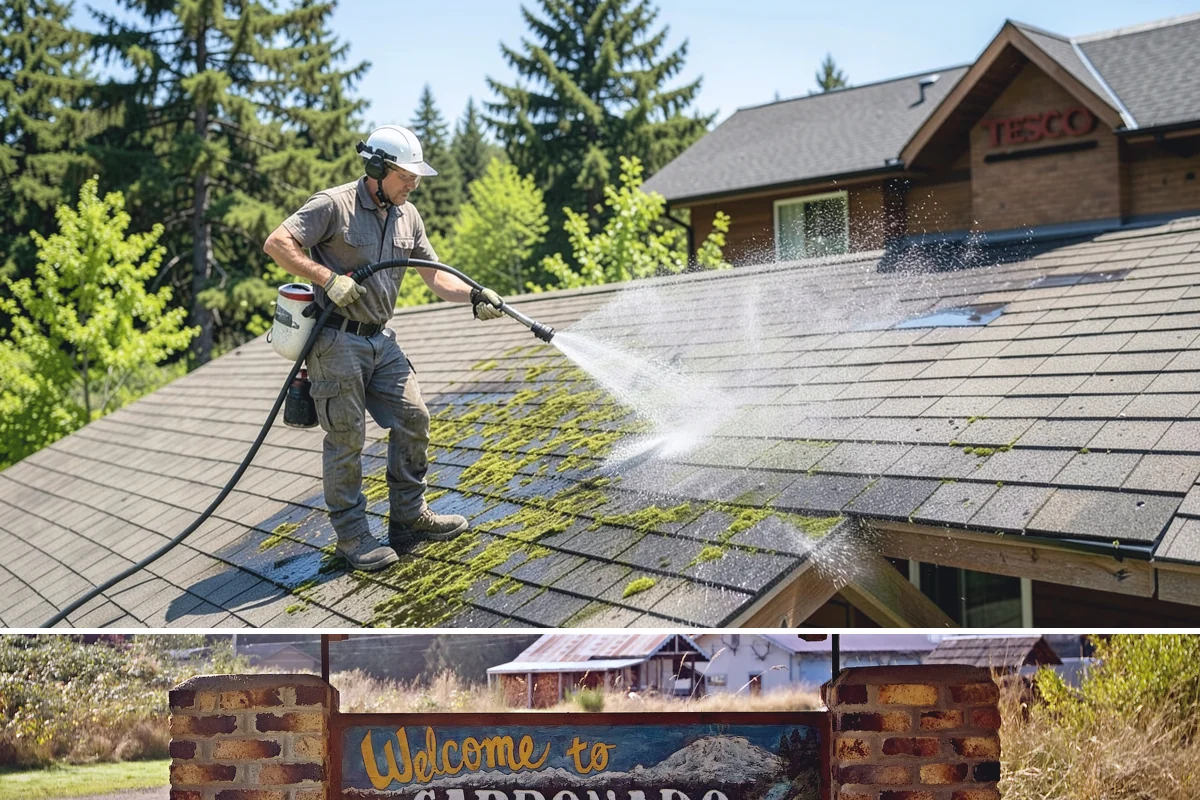 Breezeway Cleaning in Carbonado, Pierce County, WA - Wash breezeways in spring to clear winter moss and slick buildup before heavier warm-season foot traffic.