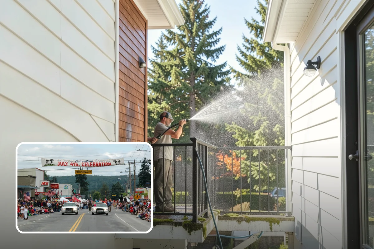 Breezeway Cleaning in Carnation, King County, WA - Clears moss and slick film from the walkway floor