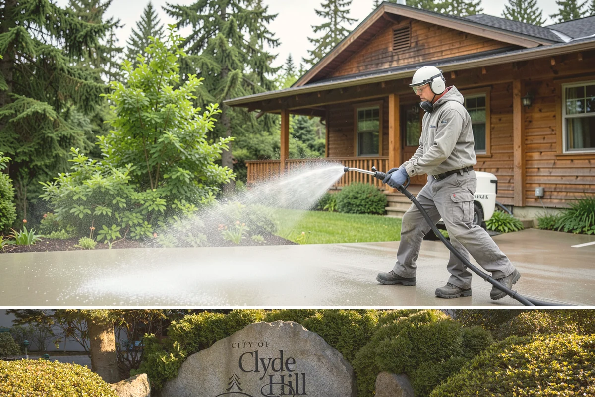 Breezeway Cleaning in Clyde Hill, King County, WA - Wash breezeways in spring to clear winter moss and slick buildup before heavier warm-season foot traffic.