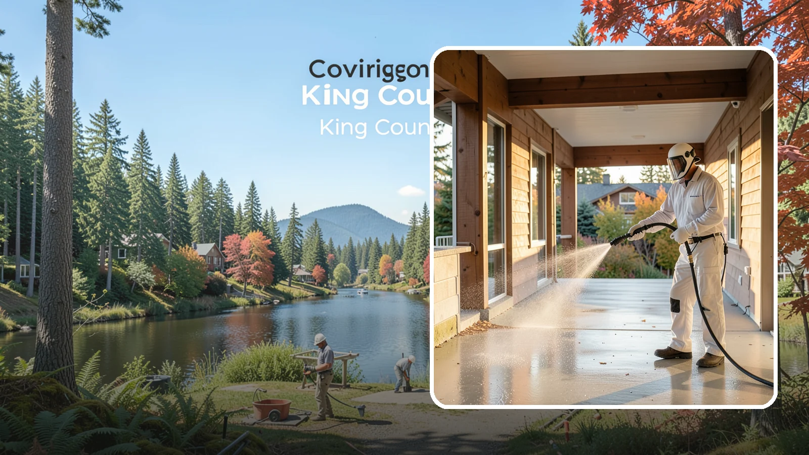 Breezeway Cleaning in Covington, King County, WA - We clean covered breezeways to clear the moss, leaf litter, and grime that funnel through these shaded passages.