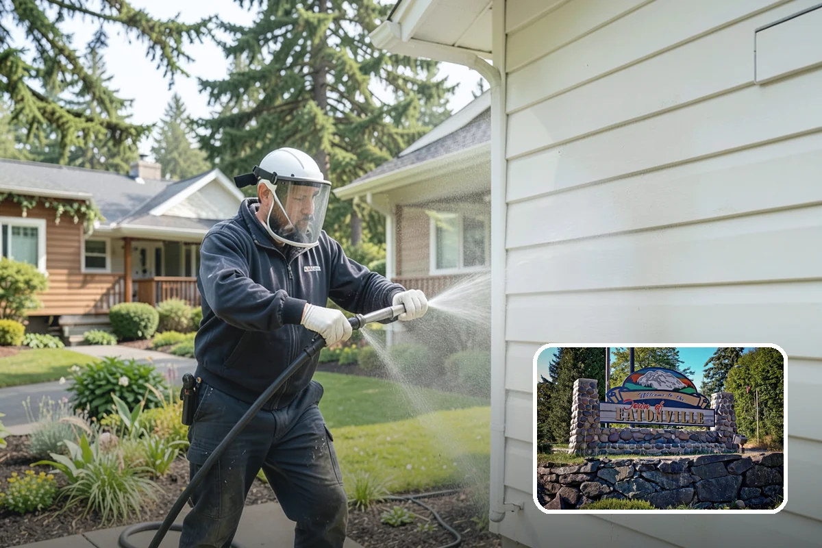 Breezeway Cleaning in Eatonville, Pierce County, WA - Clears moss and slick film from the walkway floor