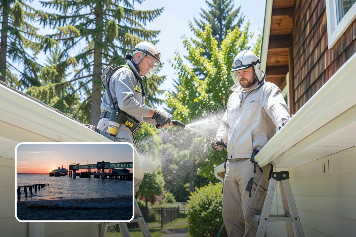 Breezeway Cleaning in Edmonds, Snohomish County, WA - Clears moss and slick film from the walkway floor