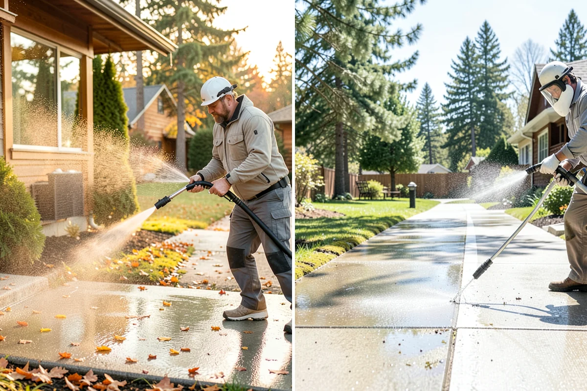 Breezeway Cleaning in Enumclaw, King County, WA - Clear leaves and debris from the passage