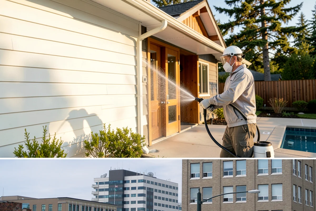 Breezeway Cleaning in Everett, Snohomish County, WA - Wash breezeways in spring to clear winter moss and slick buildup before heavier warm-season foot traffic.
