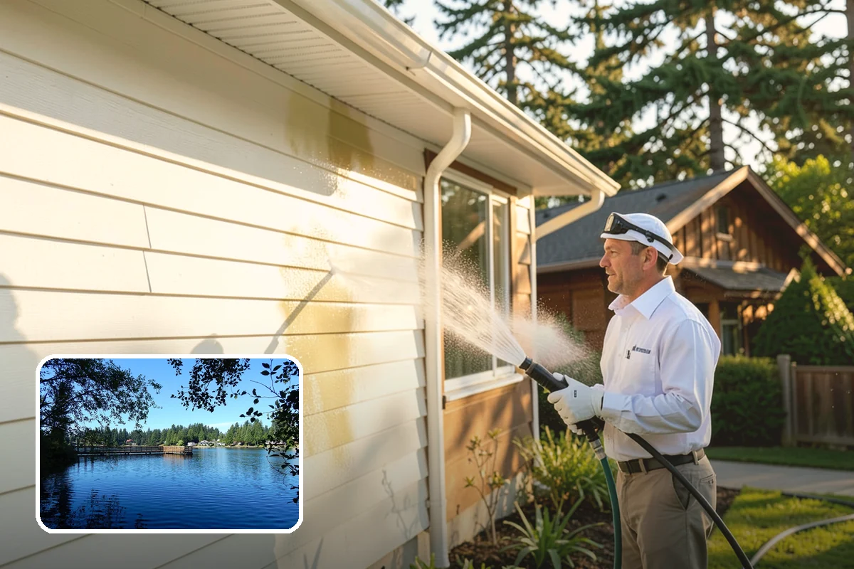 Breezeway Cleaning in Federal Way, King County, WA - Clears moss and slick film from the walkway floor