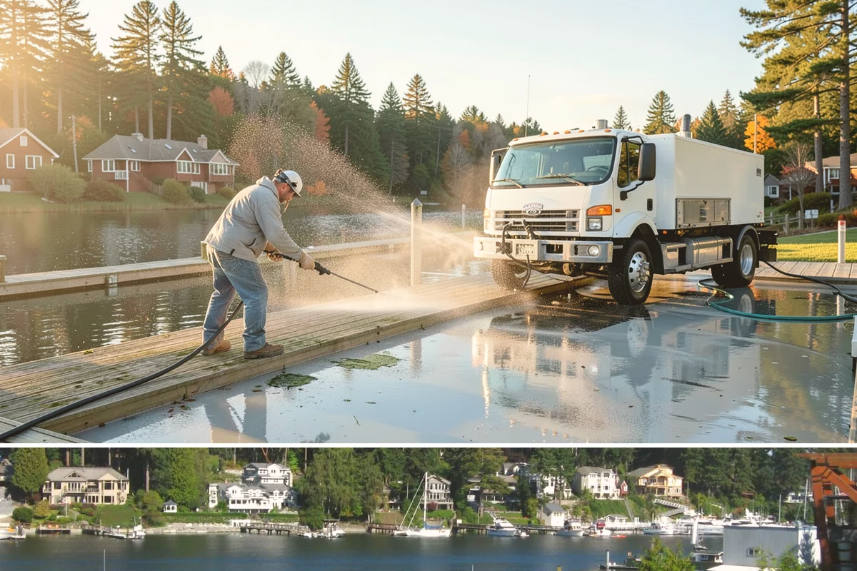 Breezeway Cleaning in Gig Harbor, Pierce County, WA - Wash breezeways in spring to clear winter moss and slick buildup before heavier warm-season foot traffic.