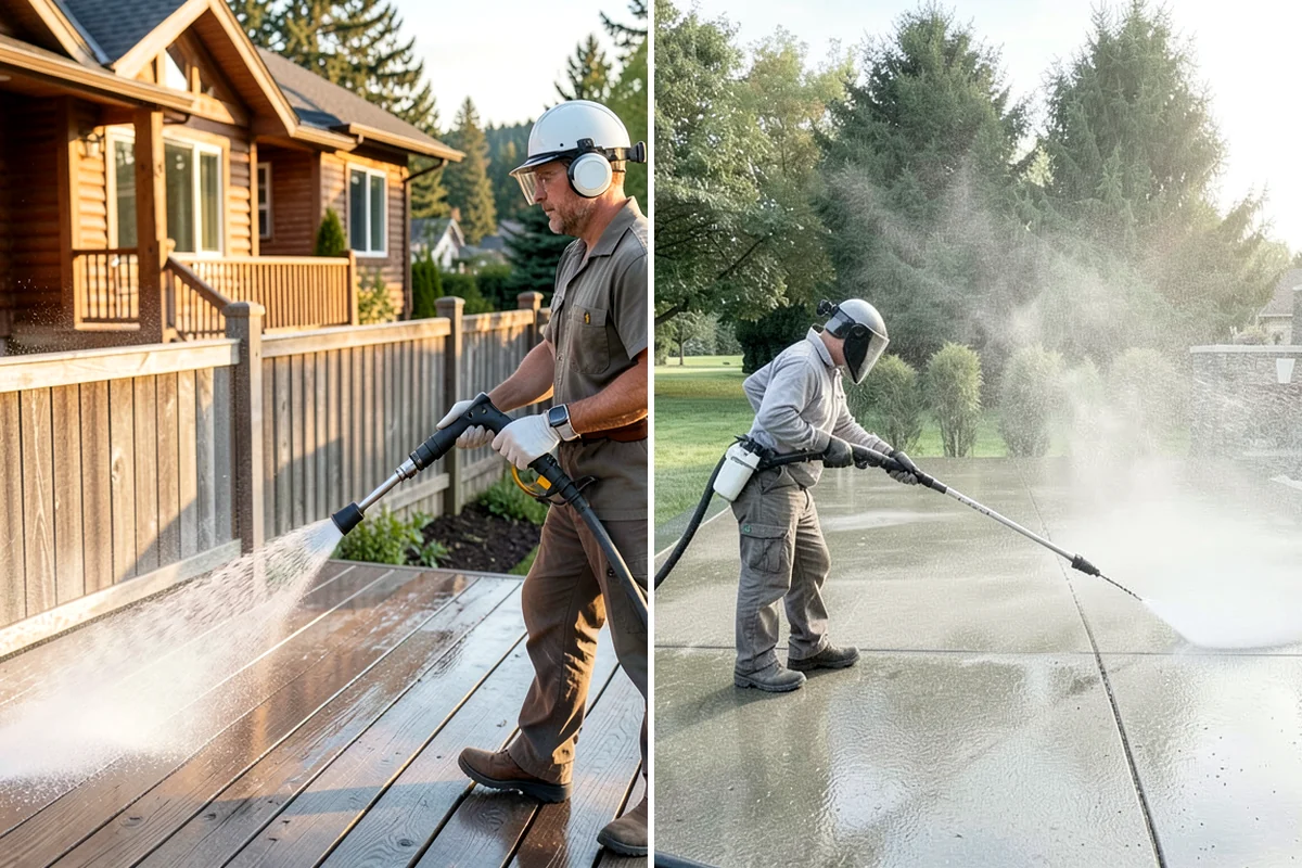 Breezeway Cleaning in Hunts Point, King County, WA - Clear leaves and debris from the passage