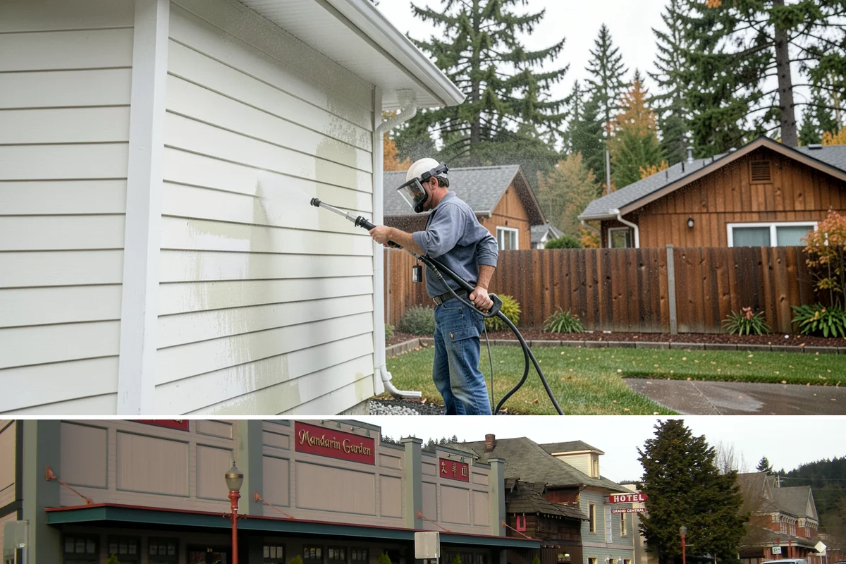 Breezeway Cleaning in Issaquah, King County, WA - Wash breezeways in spring to clear winter moss and slick buildup before heavier warm-season foot traffic.