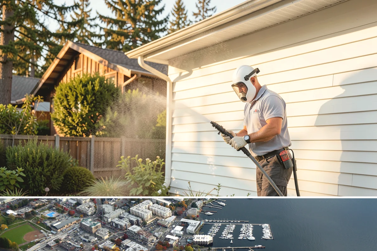 Breezeway Cleaning in Kirkland, King County, WA - Wash breezeways in spring to clear winter moss and slick buildup before heavier warm-season foot traffic.