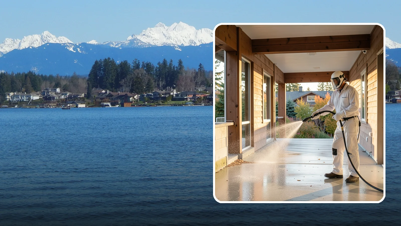 Breezeway Cleaning in Lake Stevens, Snohomish County, WA - We clean covered breezeways to clear the moss, leaf litter, and grime that funnel through these shaded passages.