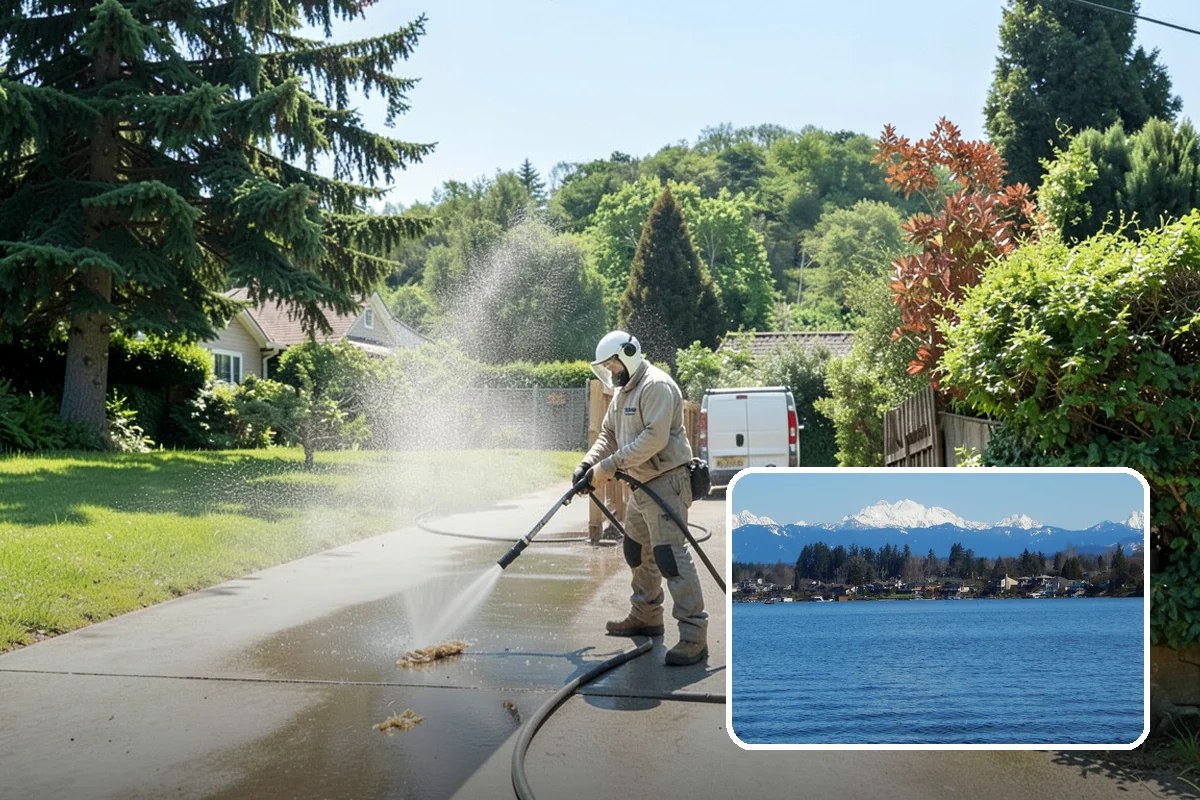 Breezeway Cleaning in Lake Stevens, Snohomish County, WA - Clears moss and slick film from the walkway floor