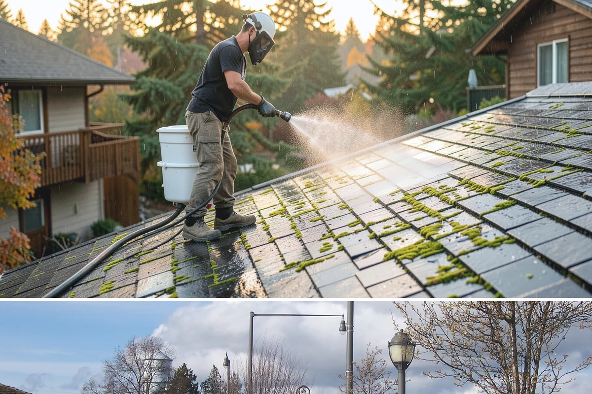 Breezeway Cleaning in Marysville, Snohomish County, WA - Wash breezeways in spring to clear winter moss and slick buildup before heavier warm-season foot traffic.