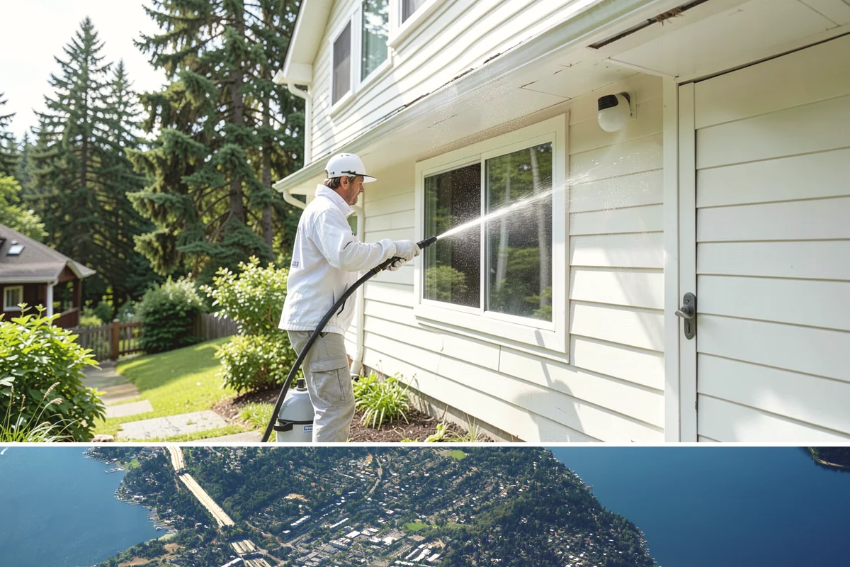 Breezeway Cleaning in Mercer Island, King County, WA - Wash breezeways in spring to clear winter moss and slick buildup before heavier warm-season foot traffic.