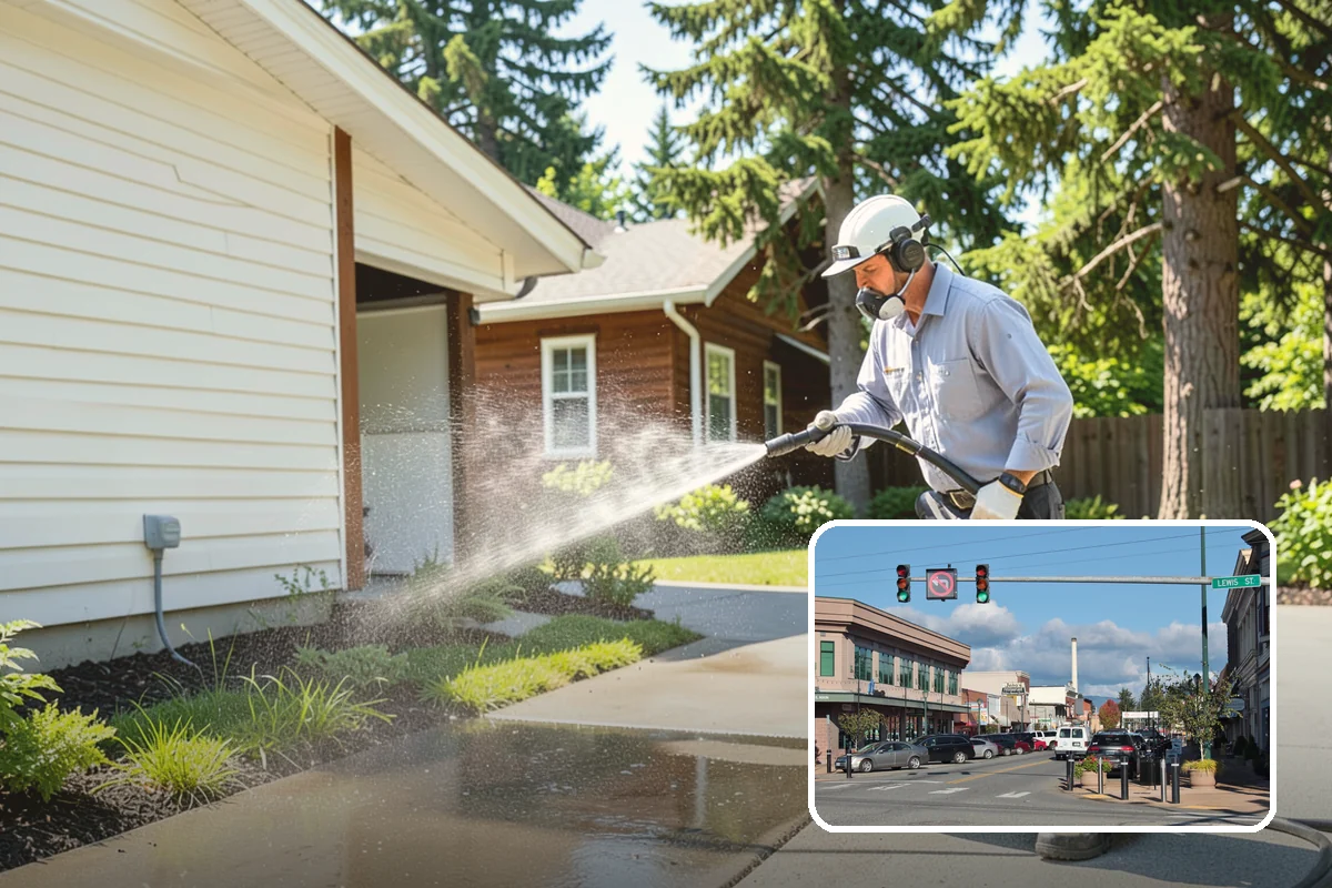 Breezeway Cleaning in Monroe, Snohomish County, WA - Clears moss and slick film from the walkway floor