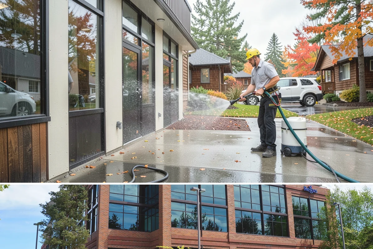Breezeway Cleaning in Mountlake Terrace, Snohomish County, WA - Wash breezeways in spring to clear winter moss and slick buildup before heavier warm-season foot traffic.