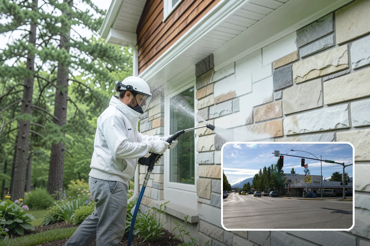 Breezeway Cleaning in North Bend, King County, WA - Clears moss and slick film from the walkway floor