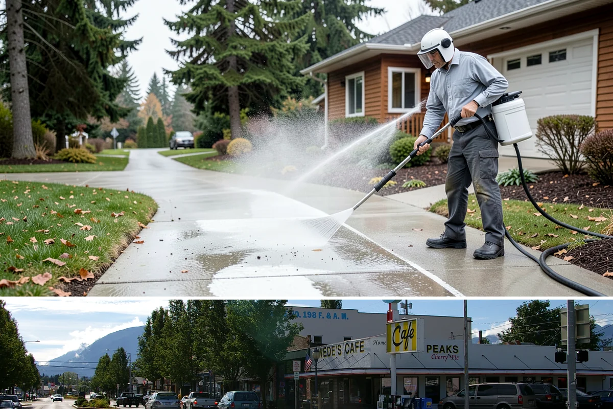 Breezeway Cleaning in North Bend, King County, WA - Wash breezeways in spring to clear winter moss and slick buildup before heavier warm-season foot traffic.