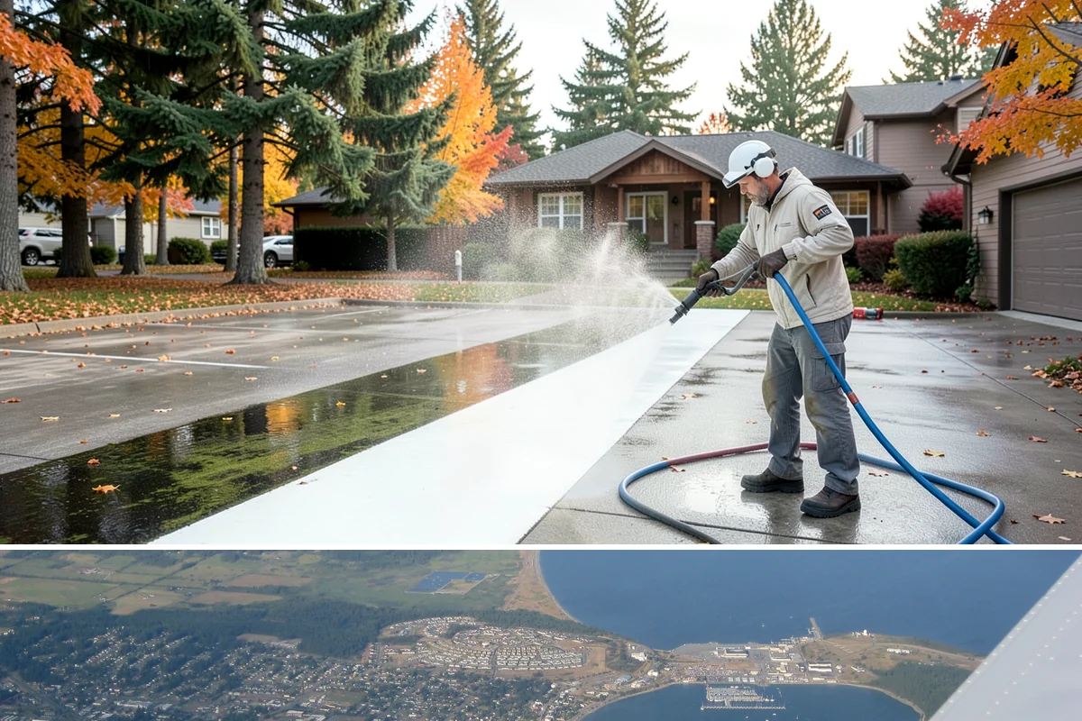 Breezeway Cleaning in Oak Harbor, Island County, WA - Wash breezeways in spring to clear winter moss and slick buildup before heavier warm-season foot traffic.